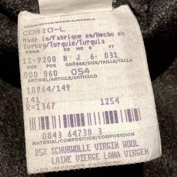 Men Hugo Boss Wool Blend Coat Large Black - Picture 6 of 6